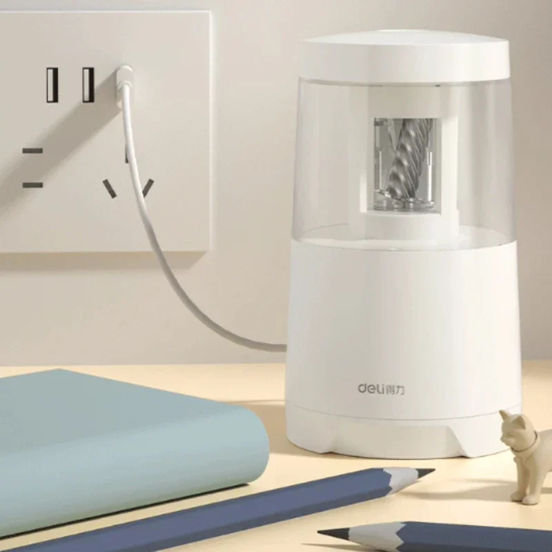 Electric Pencil Sharpener Usb - Deli Elektrikli Kalemtıraş, Çift Güç Kaynağı,