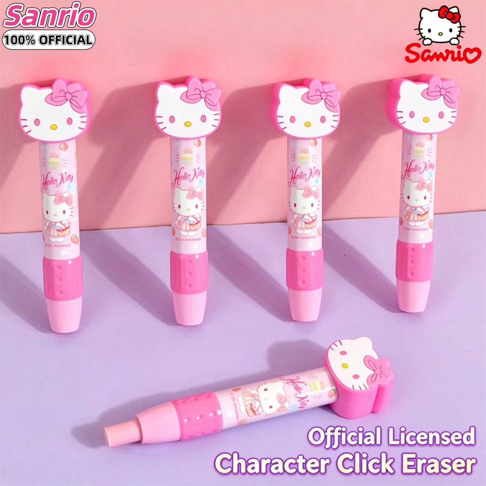 Retractable Eraser Pen Click - Orijinal Hello Kitty Melody 3D Kafalı,